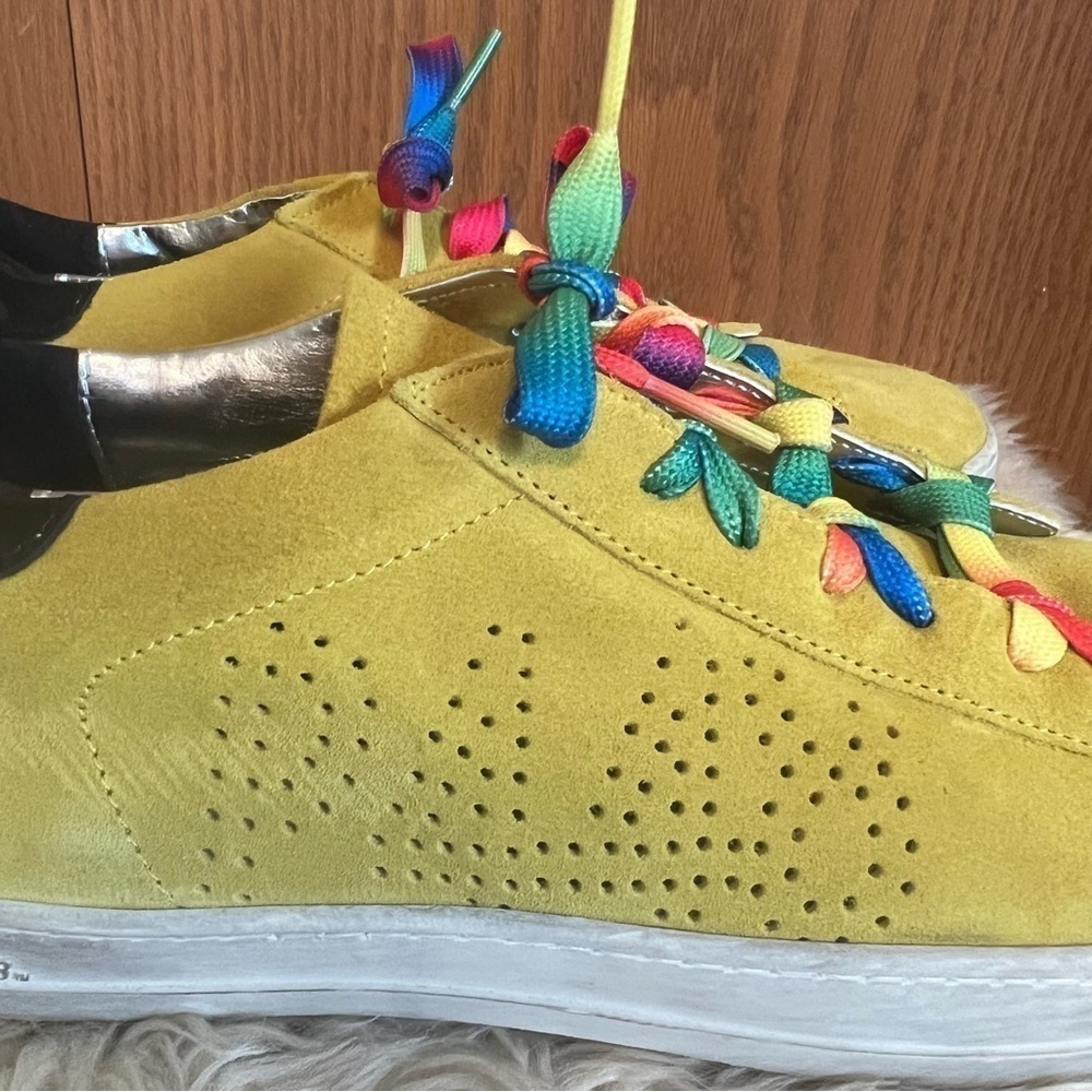 P449 John Yellow Suede Women’s Low Top Sneakers Sz-40 - Picture 8 of 8